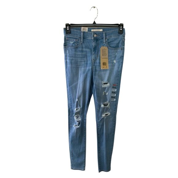 Levis 720 Red Tab Jeans Womens 29x30 High Rise Super Skinny Distressed Denim NWT - Picture 1 of 13